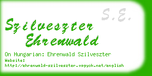 szilveszter ehrenwald business card